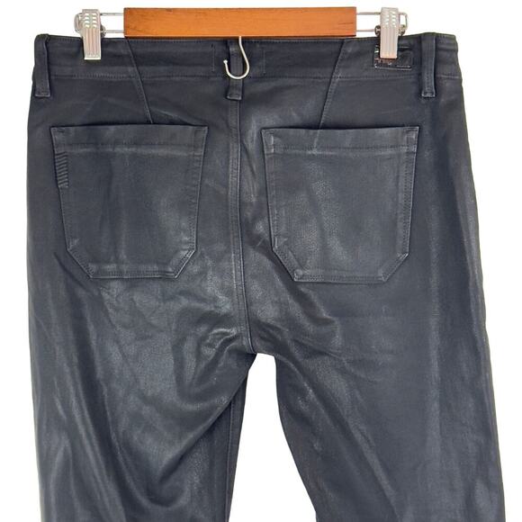 PAIGE MAYSLIE STRAIGHT ANKLE JEANS IN BLACK FOG COATING NWOT WOMEN'S SIZE 30 - Picture 5 of 16